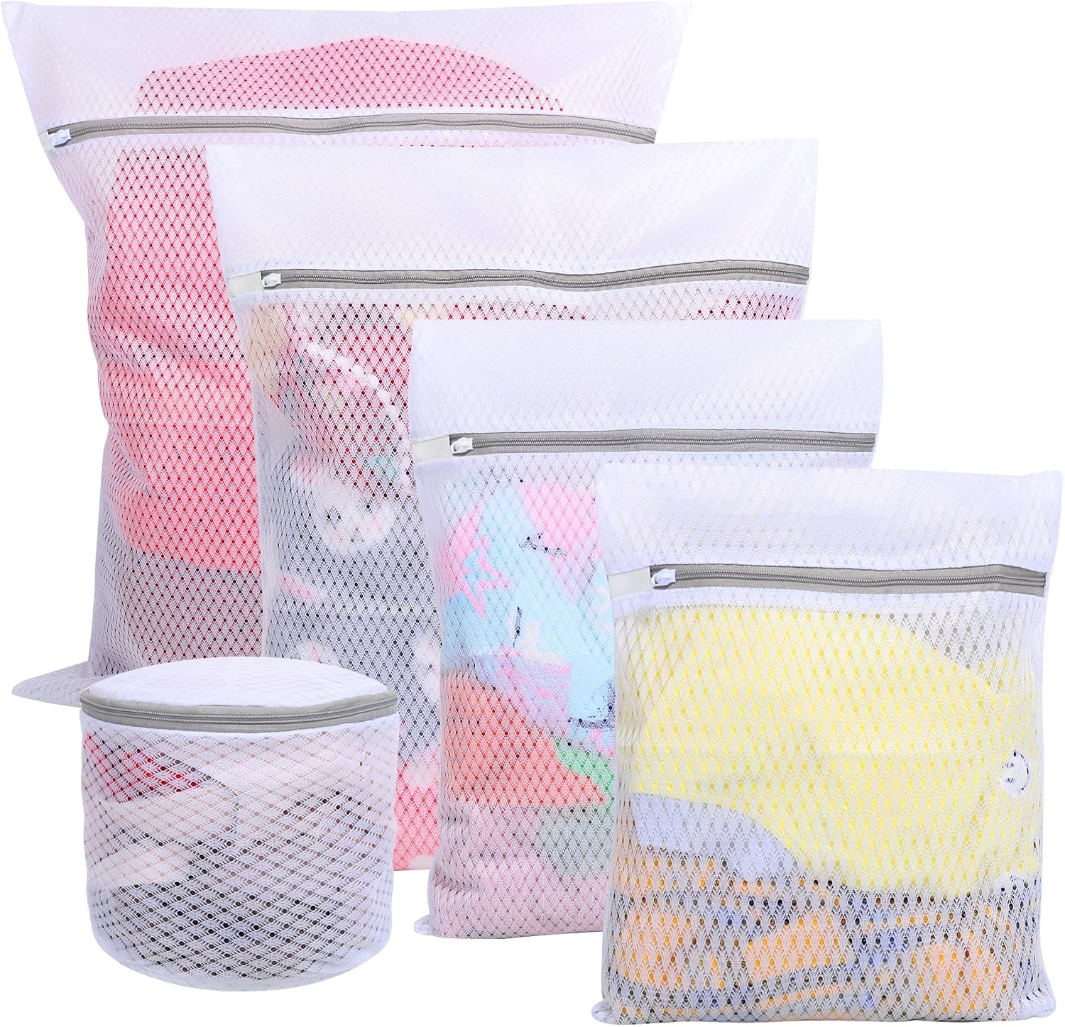 5PCS Mesh Laundry Bags for Washing Machine, Laundry Bags with Zips ...