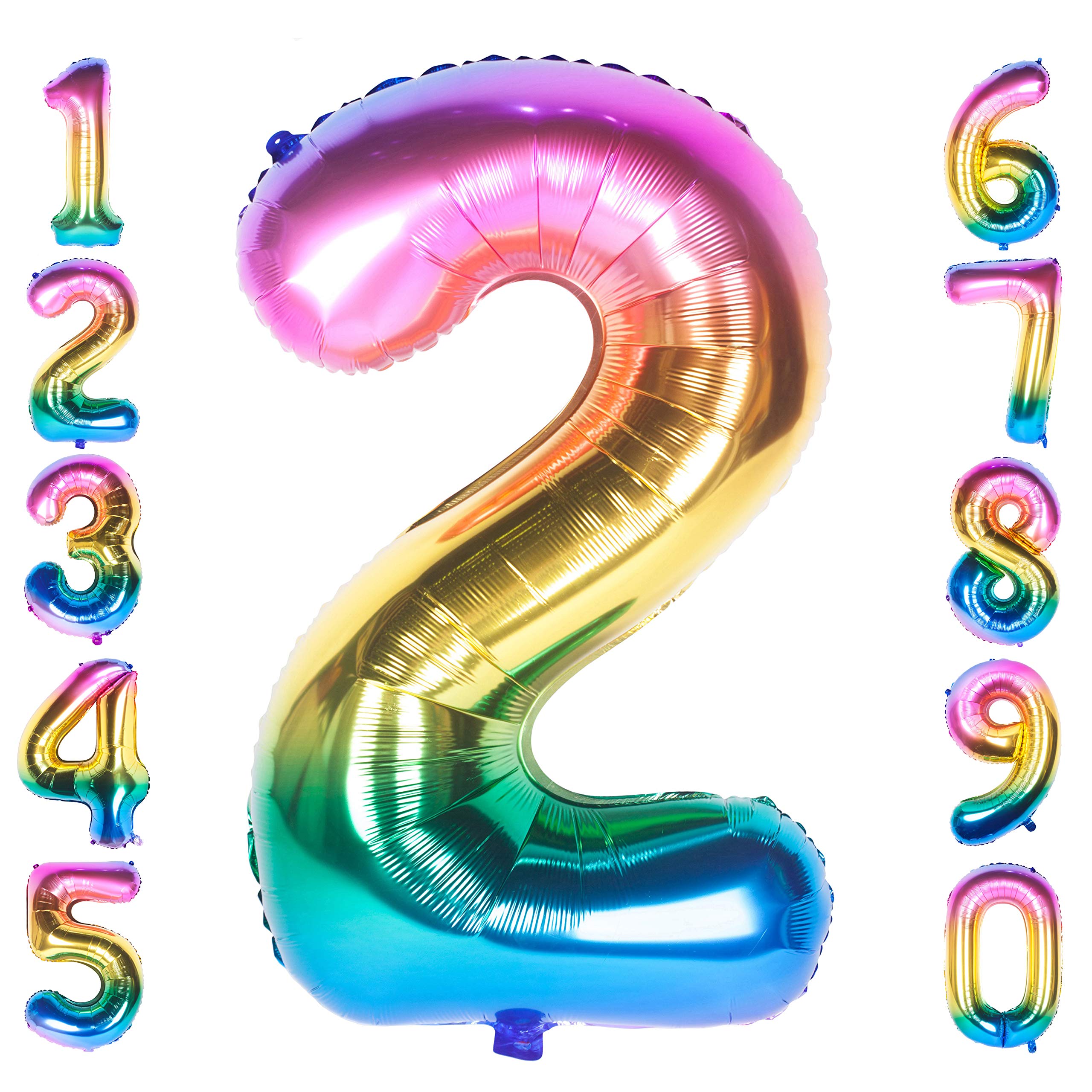 Red 0 balloon 40 Inch Giant Helium Foil Number 0 to 9 Red Balloon Birthday Wedding Party Digital Decorations (Number 0) — view 650
