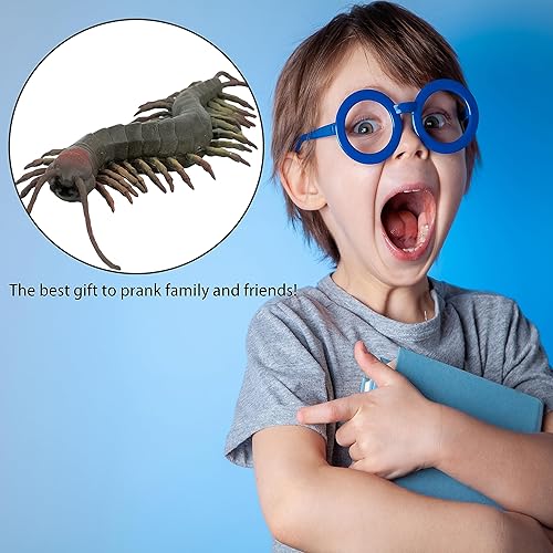 Miniatura 6 de Figura de reptil, juguete de goma suave, animales tropicales de la selva con ciempiés, juguete súper elástico TPR para niños, perfecto para regalos,