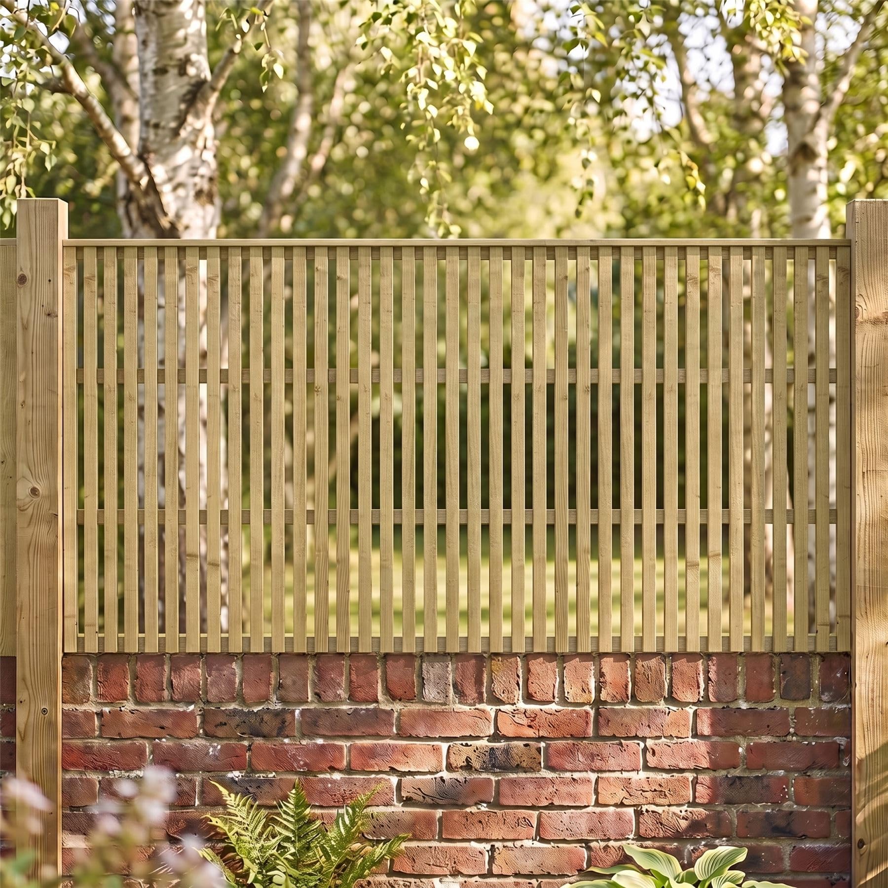 Fence Panel Topper 6ft x 3ft Tuscany Slatted Garden Trellis Wooden 3pk