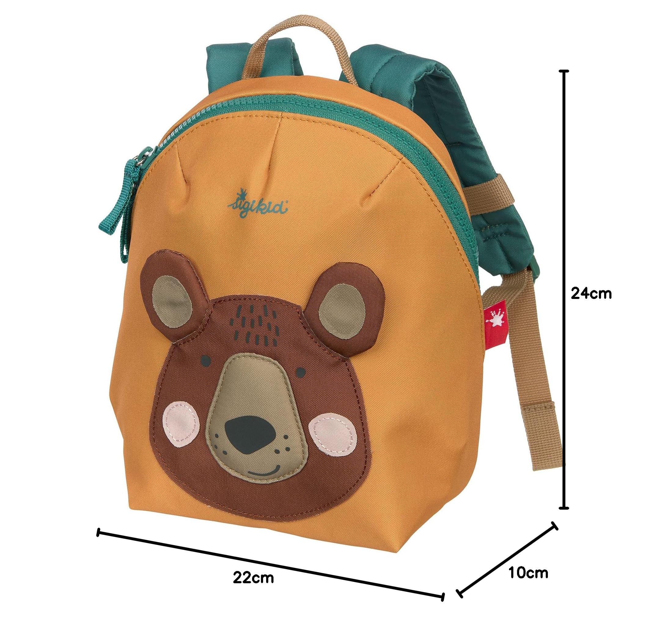 Sigikid Mädchen und Jungen, Kinder-Rucksack mit Tiermotiv Bär, empfohlen für 2-5 Jährige, Braun, 25223 Mini Zaino con Motivo Animale, Marrone Orso, 24x22x10 cm Unisex-Bambini