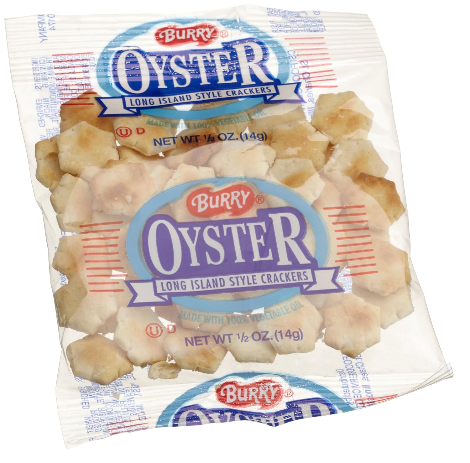 Burry Foods Small Oyster Crackers, 0.5-Ounce Packages (Pack of 150)