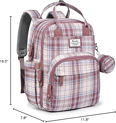 Miniatura 171 de RUVALINO Mochila para pañales - Bolsa de pañales de viaje multifunción para bebé con cambiador, soportes aislados para botellas y estuche para Gris