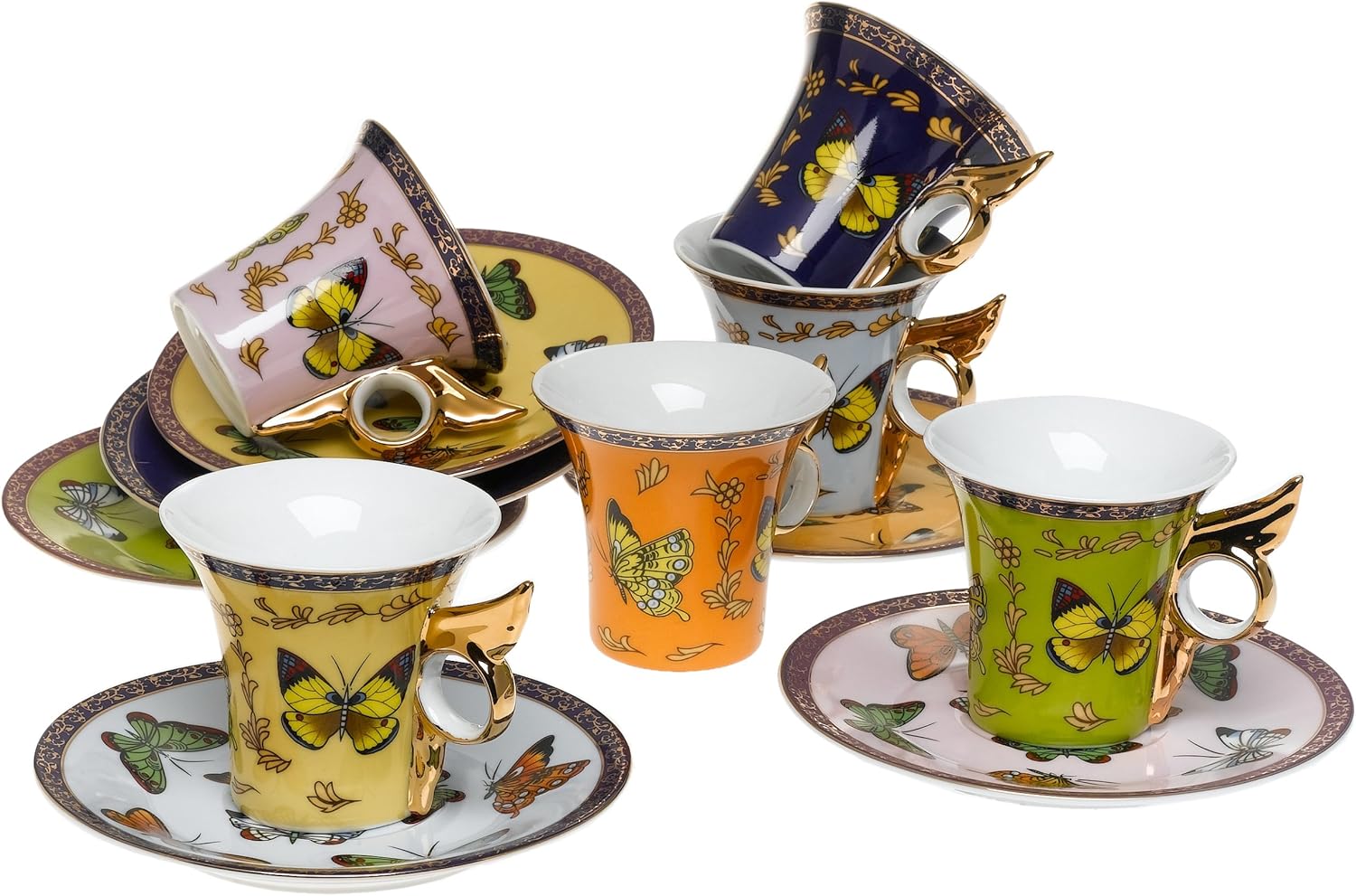 Yedi Houseware Classic Coffee and Tea Butterfly Teacups