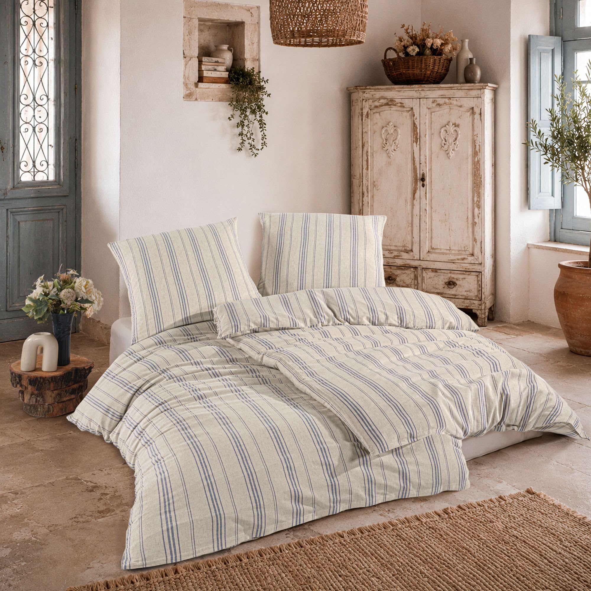 Leinen Bettwäsche Set 135x200 cm 2-teilig