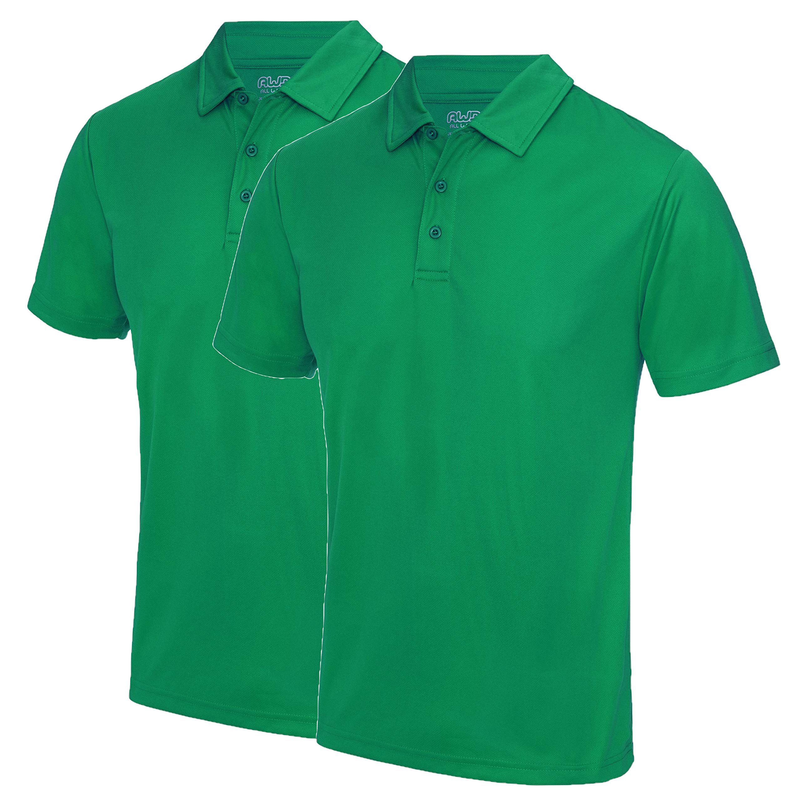 AWDis Just Cool JC040 Cool Polo Shirt 2 Pack - Kelly Green - Large