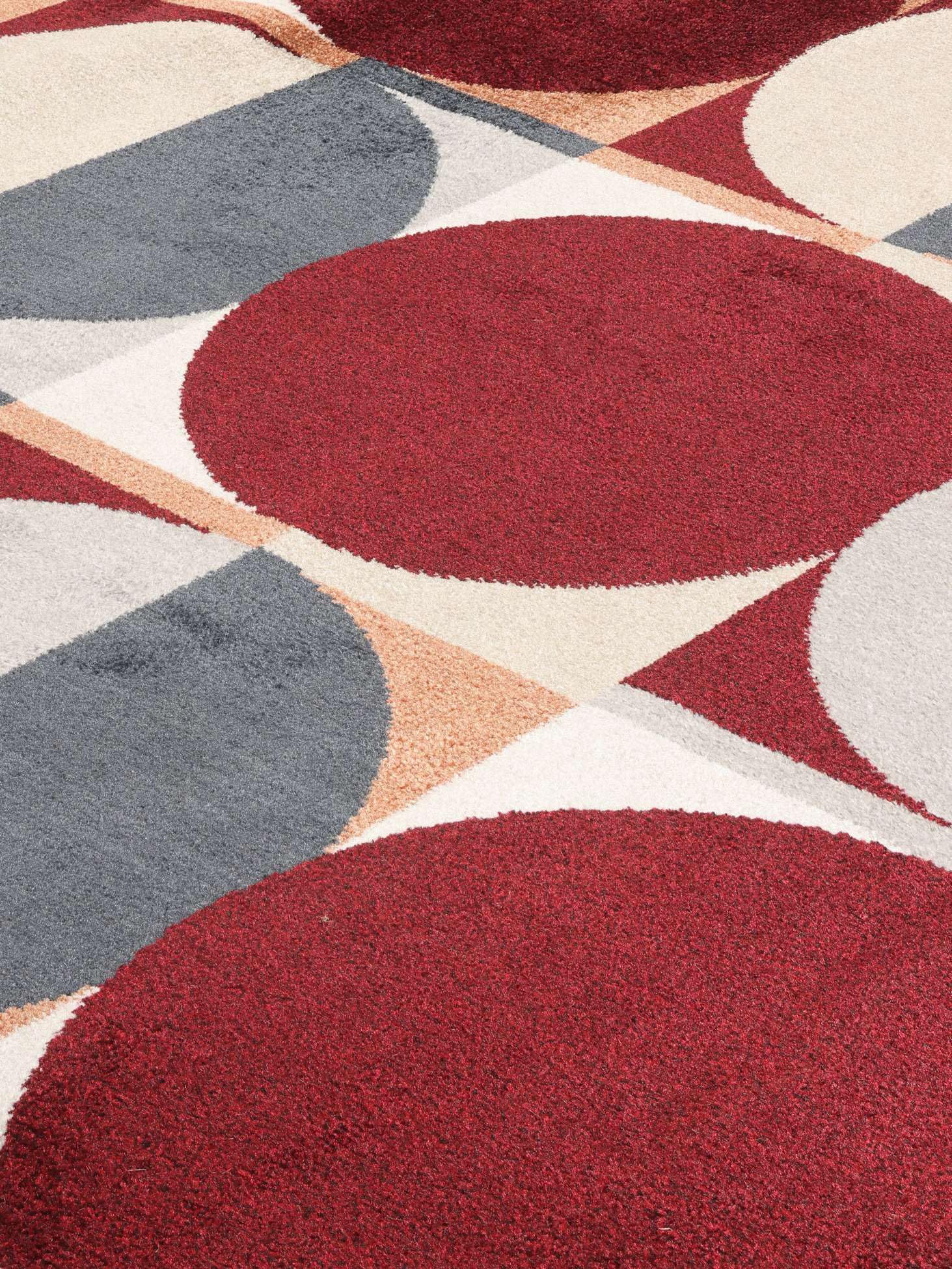 RugVista Jeff, Tapis, Modernes, 200 x 300 cm, Rectangulaire, Poil Ras, Salle de séjour, Chambre, Lavage en Machine, Rouge