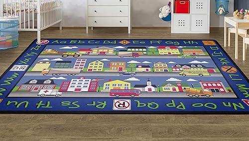 Miniatura 7 de Flagship Carpets Our Town - Alfombra educativa para aula infantil o habitación de niños, alfombra de juegos para enseñar y jugar, área de