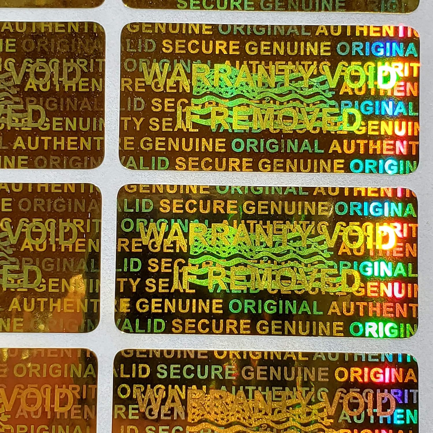 1000 Hologram Seal Labels Stickers 15 mm x 30 mm- (Golden)