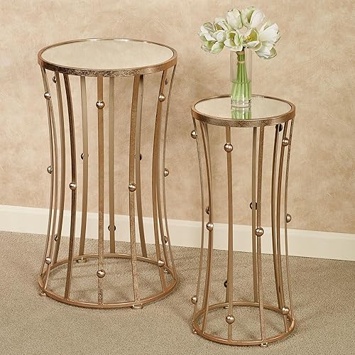 Miniatura 2 de Banning - Juego de 2 mesas de pedestal de oro rosa