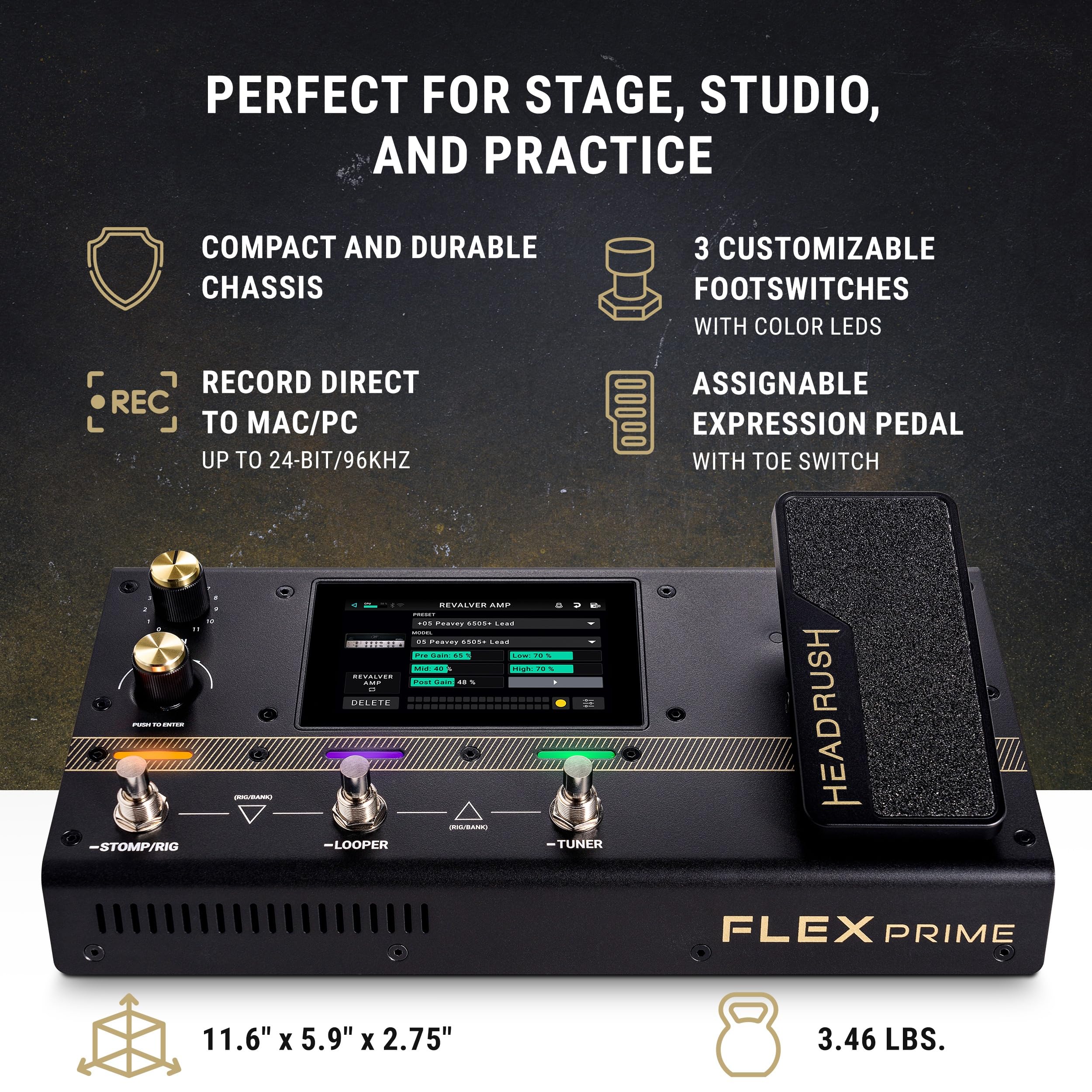 ギター HEADRUSH FLEX PRIME HeadRush Flex Prime - Guitar and Bass Multi Effects Pedal and Amp
