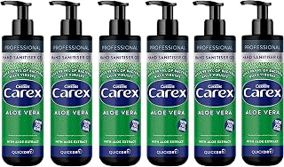 Carex Aloe Vera Antibacterial Hand Gel, 70 Percent Alcohol, Cleans, Cares and Protects, Bulk Buy, Pack of 6 x 1 litre