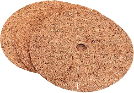 PATIKIL Coconut Fiber Mulch Ring Mat 12 Inch, 3 Pack Thick Coco Coir Tree Protector Root Soil Cover for Indoor Outdoor Potted Plants