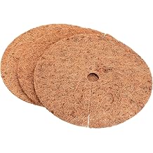 PATIKIL Coconut Fiber Mulch Ring Mat 12 Inch, 3 Pack Thick Coco Coir Tree Protector Root Soil Cover for Indoor Outdoor Potted Plants