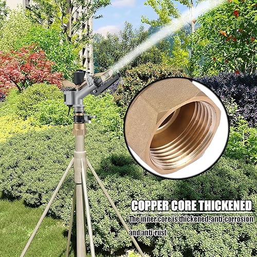 Miniatura 6 de Aspersor de riego de granja agrícola de 1 "pistola de riego de riego de área grande Aerosol de riego de área grande Rotatorio de 360 para césped de