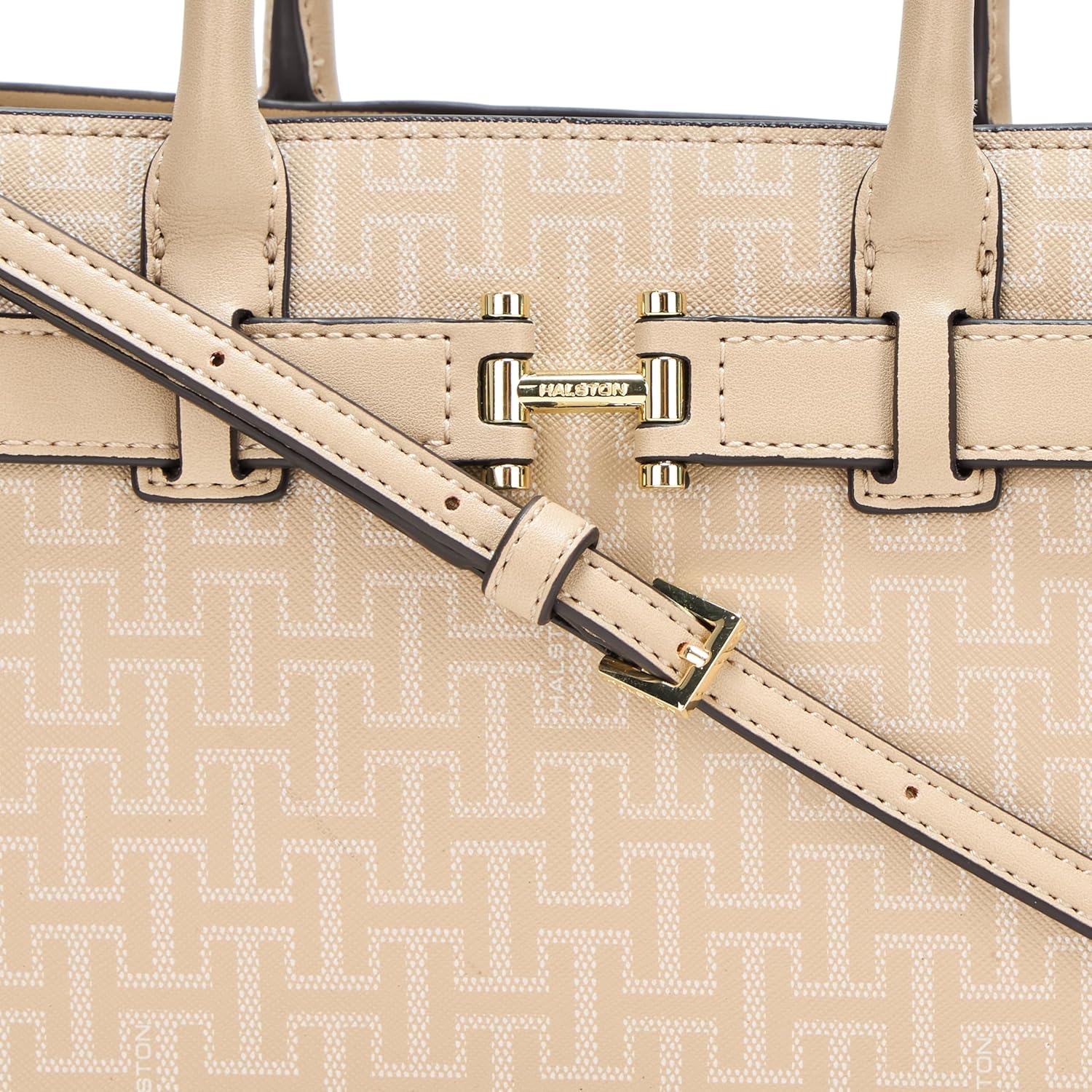 H HALSTON Women's Jerry Embossed Pebble Top Zip Crossbody
