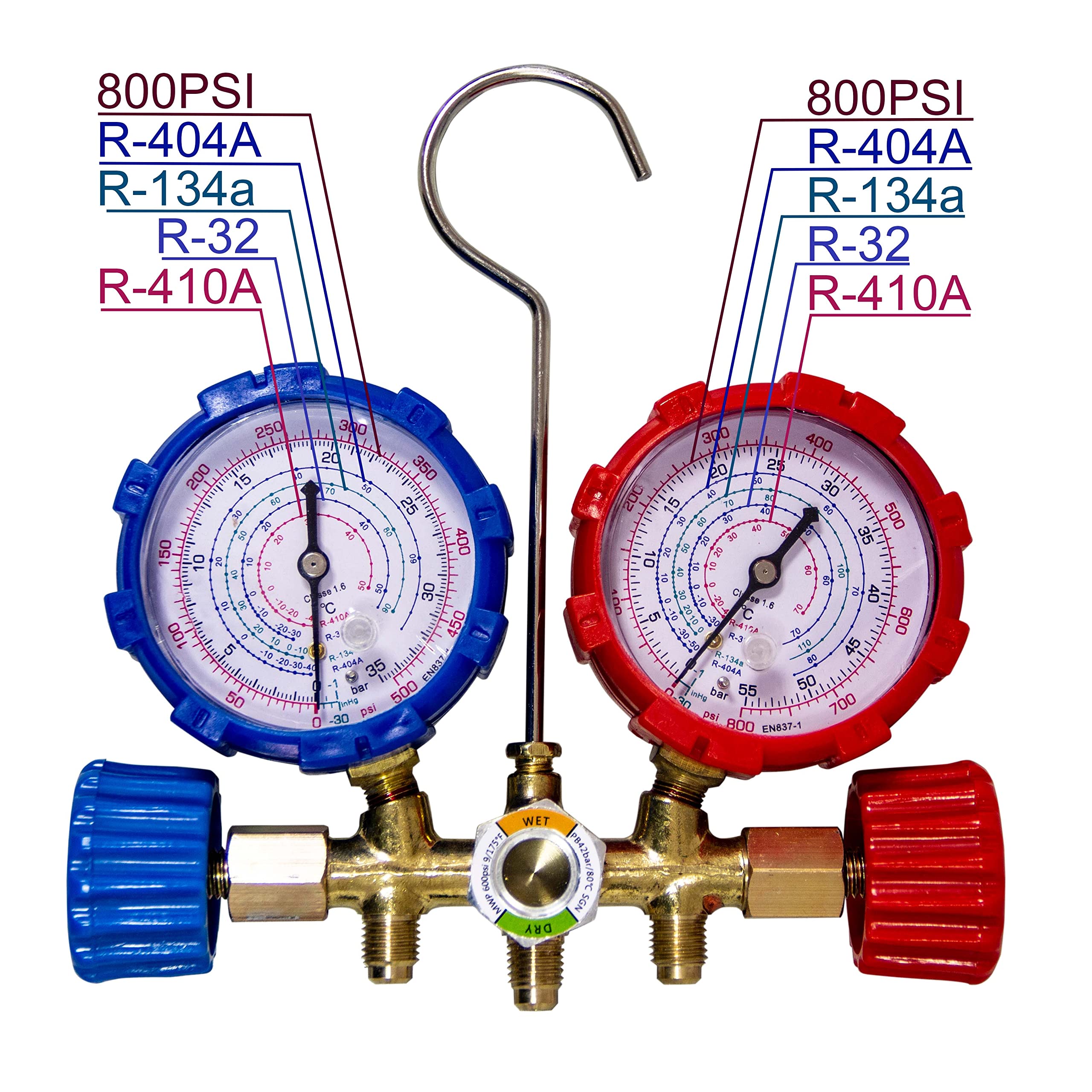 Pack Gas Refrigerante Orgánico Gasica V2 Sustituto del R22, R407, R32, R410A Y R290 más Llave de paso de perforación 1/2 hembra y Mangueras con Manómetro para recarga Aire Acondicionado Split