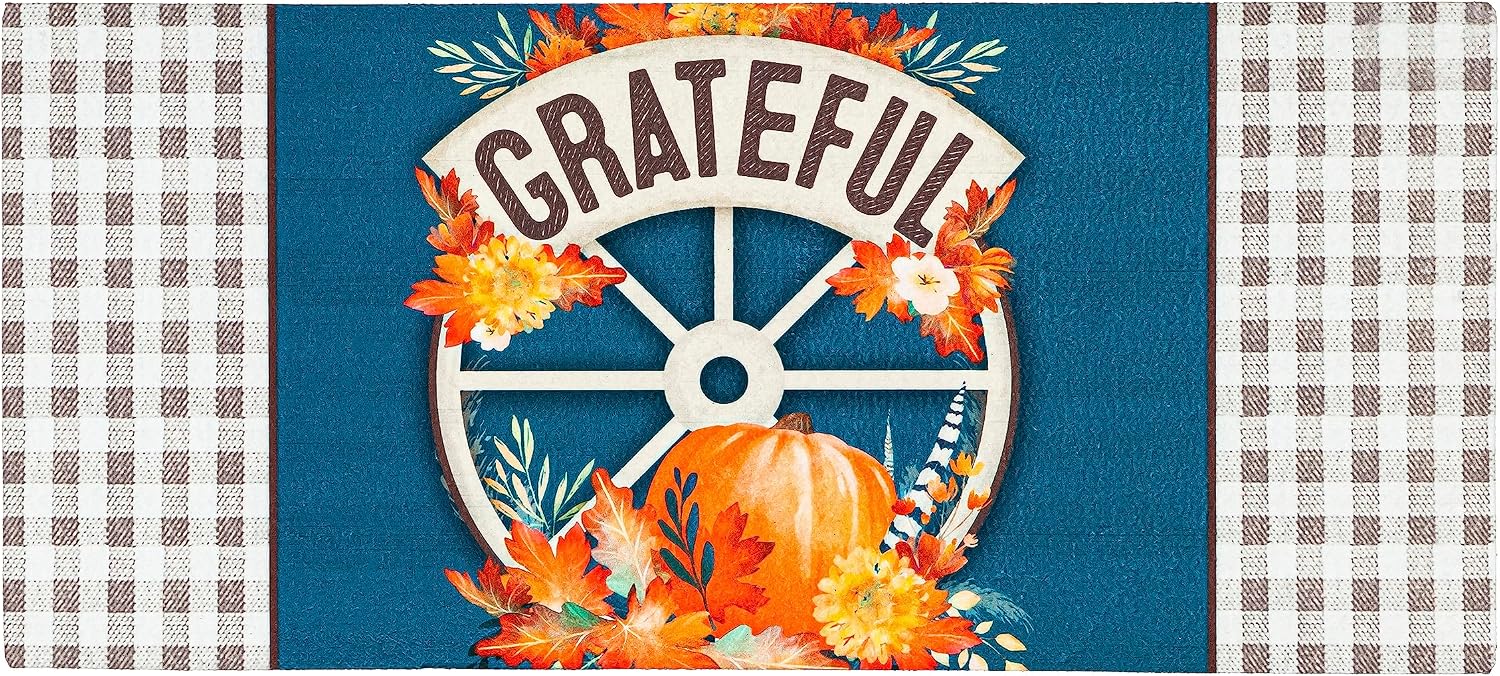Evergreen Flag Seasonal Sassafras Interchangeable Mat and Tray, Grateful Fall Wheel