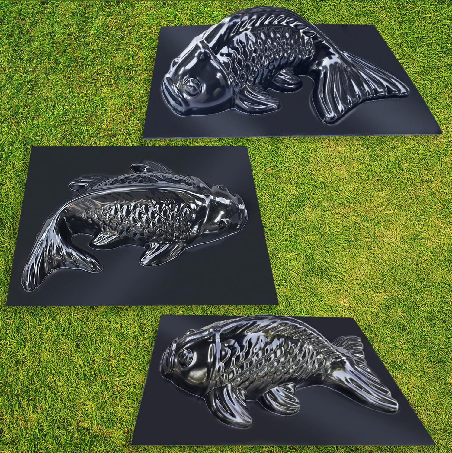 3D Cement Mold Fish 3 pcs Plastic ABS 2mm - Plastic Molds for Concrete - Aquarium Mold - Cement Molds for Concrete Animals Reusable