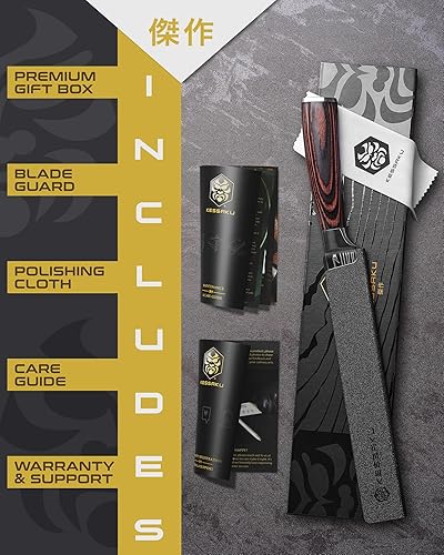 Miniatura 5 de KESSAKU Cuchillo de pan dentado  8 pulgadas  Serie Samurai  Cuchillo de cocina afilado  Acero inoxidable de alto carbono forjado 7Cr17MoV  Mango de