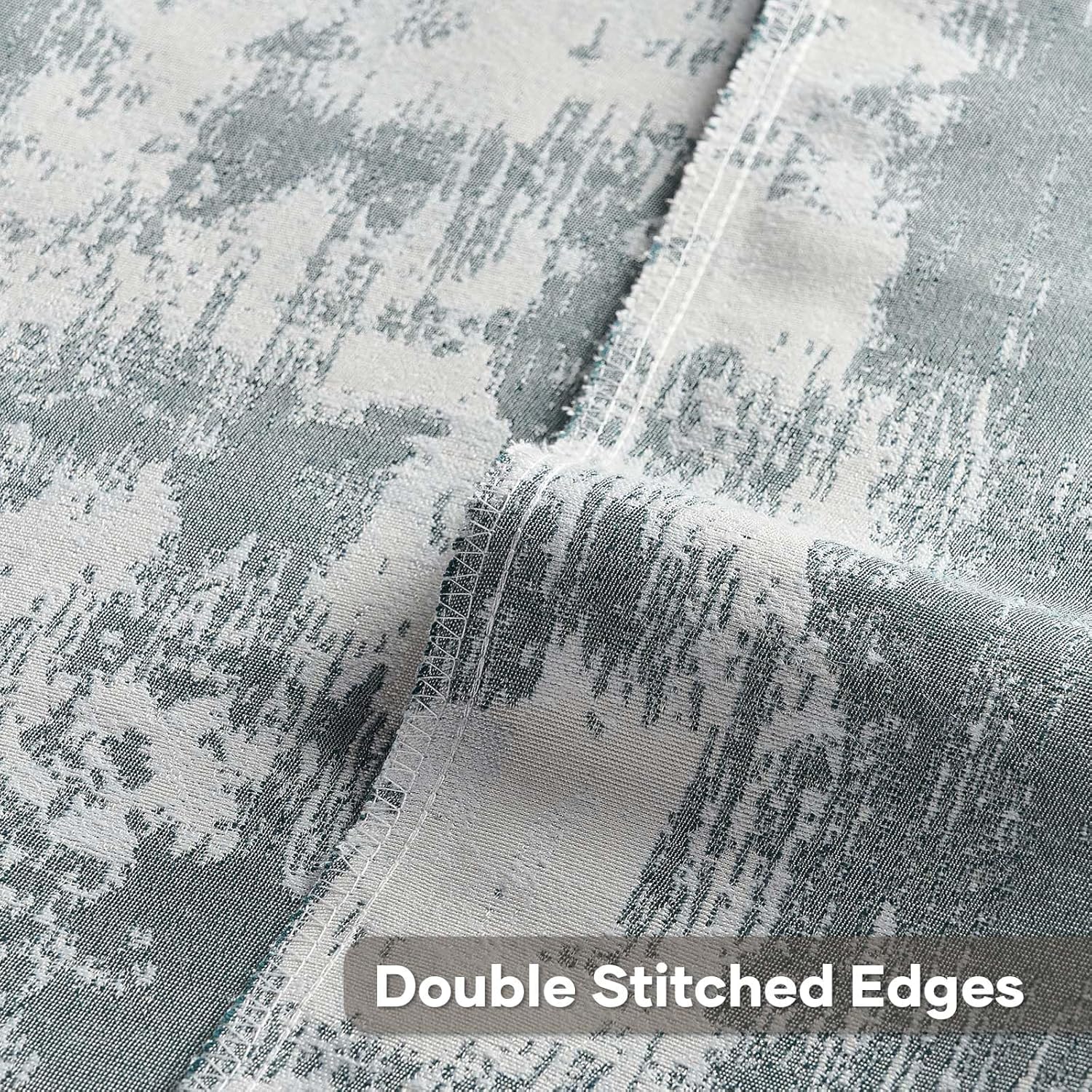 HAUSSY Teal White Throw Pillow Covers 18x18 Set of 2 Neutral Faux Cashmere Jacquard Decorative Pillow Cases Textured & Soft Couch Cushion Case for Living Room Bed Home Decor