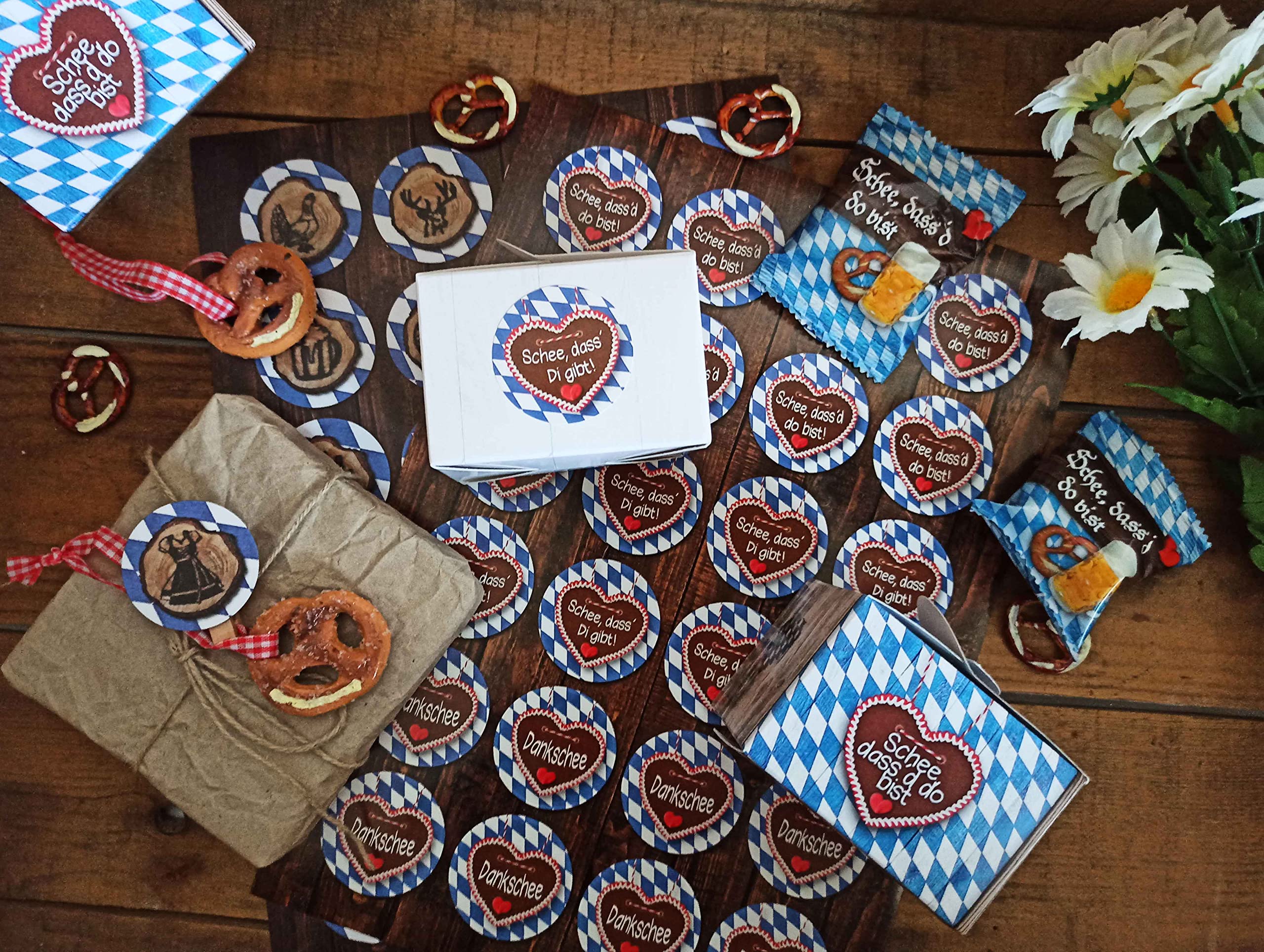 Logbuch-Verlag Brezel Deko 24 Stück - Bayerische Oktoberfest Dekoration