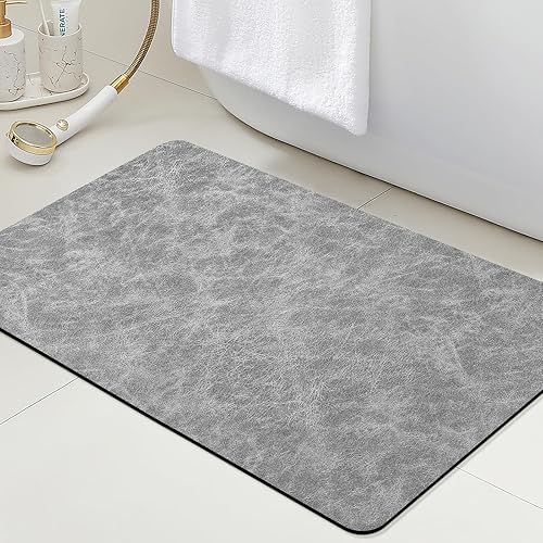 Miniatura 31 de ACCUMTEK Alfombrilla de Baño Ultrafina, Alfombrillas Antideslizantes de Espesor Reforzado para Debajo de la Puerta, Alfombras de Baño 2-gris