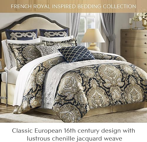 Miniatura 2 de CROSCILL Juego de edredón tamaño Queen, medallón jacquard de felpilla de lujo, edredón de sarga de microfibra suave para una cama tamaño Queen,