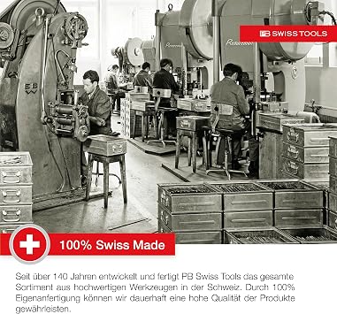PB Swiss Tools Pin Punch Set PB 715 | 100% Swiss Made | 11-Piece Corded Pin Punch Set for Safe Driving Out or Driving Through Rivets, Pin, Bolts