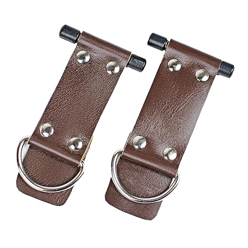 Heavy Duty Cowhide Leather Over the Door Restraint Rings, Door Entryway Restraints for multi Purpose (Brown)