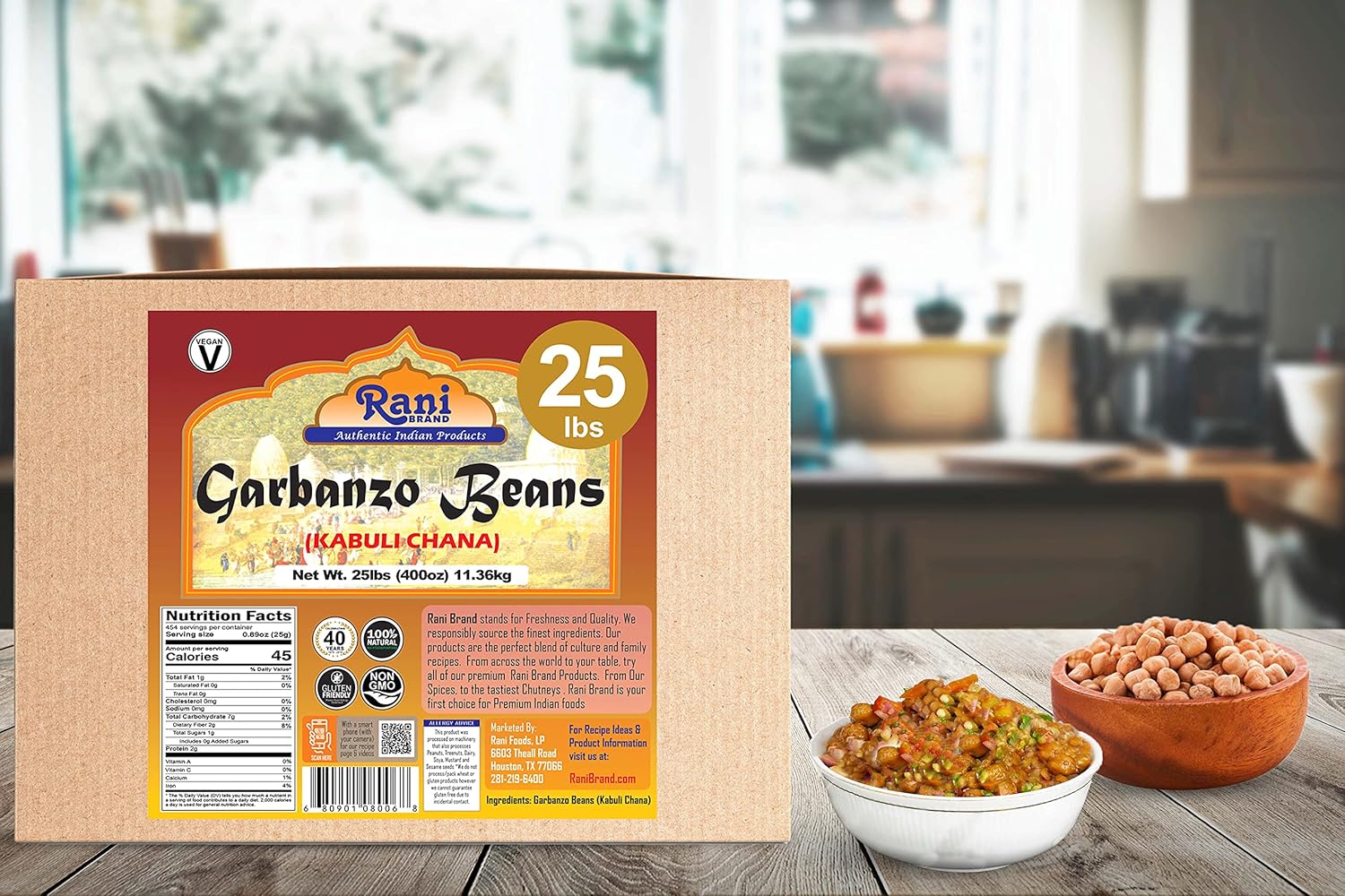 Rani Garbanzo Beans (Kabuli Chana) 400oz (25lbs) 11.36kg Bulk Box ~ All Natural | Vegan | Gluten Friendly | NON-GMO | Indian Origin