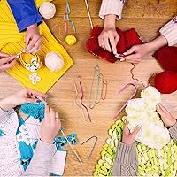 Vista 7 de WILLBOND 9 Pieces Cable Stitch Holders, Mixed Color Aluminum Cable Needles Stitch Holders, Safety Pin Brooch Weaving Sweater Knitting Tool, Bent
