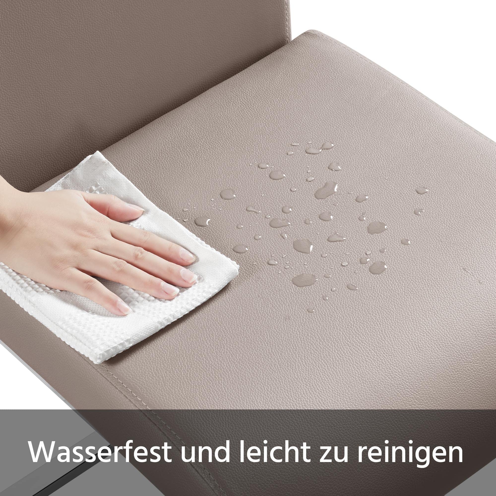 Yaheetech Esszimmerstühle 4er Set Freischwinger – Bild 7