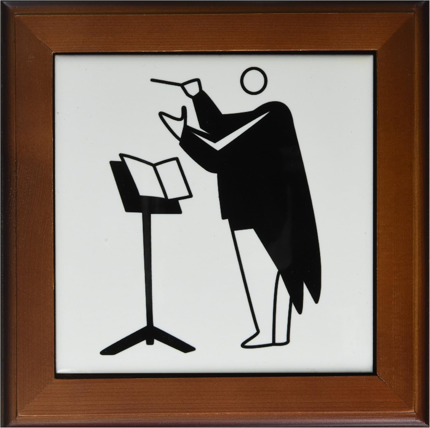 3dRose ft_164281_1 Graphic Conductor and Stand Black-Framed Tile Artwork, 8 by 8-Inch