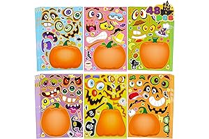 48 Pcs Halloween Pumpkin Stickers for Kids, Halloween Party Favor, Craft Party...