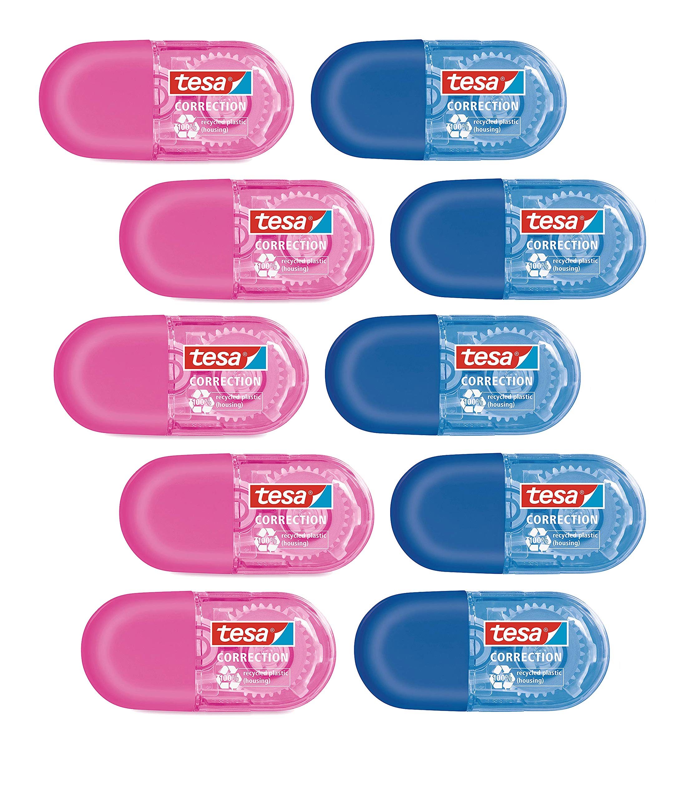 tesa EcoLogo Mini Correction Tape, PINK & BLUE
