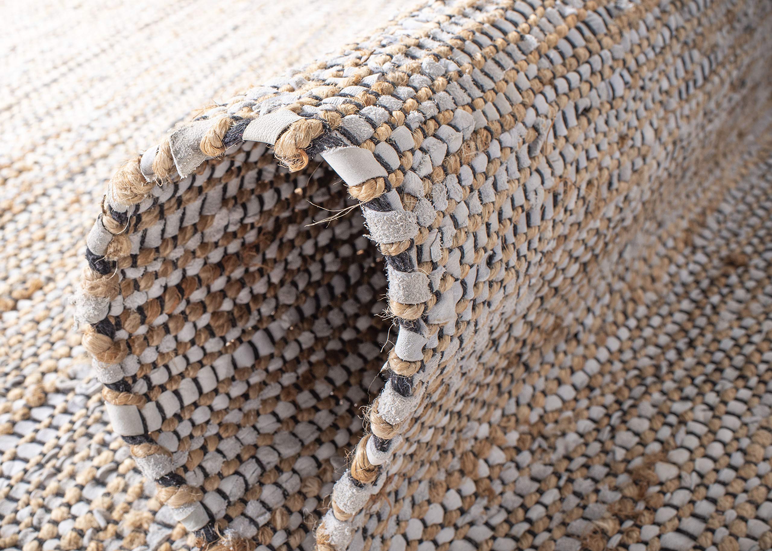 Safavieh Vintage Leather Teppich 70x150 Cm – Handgefertigt Aus Leder & Jute, Mit Fransen