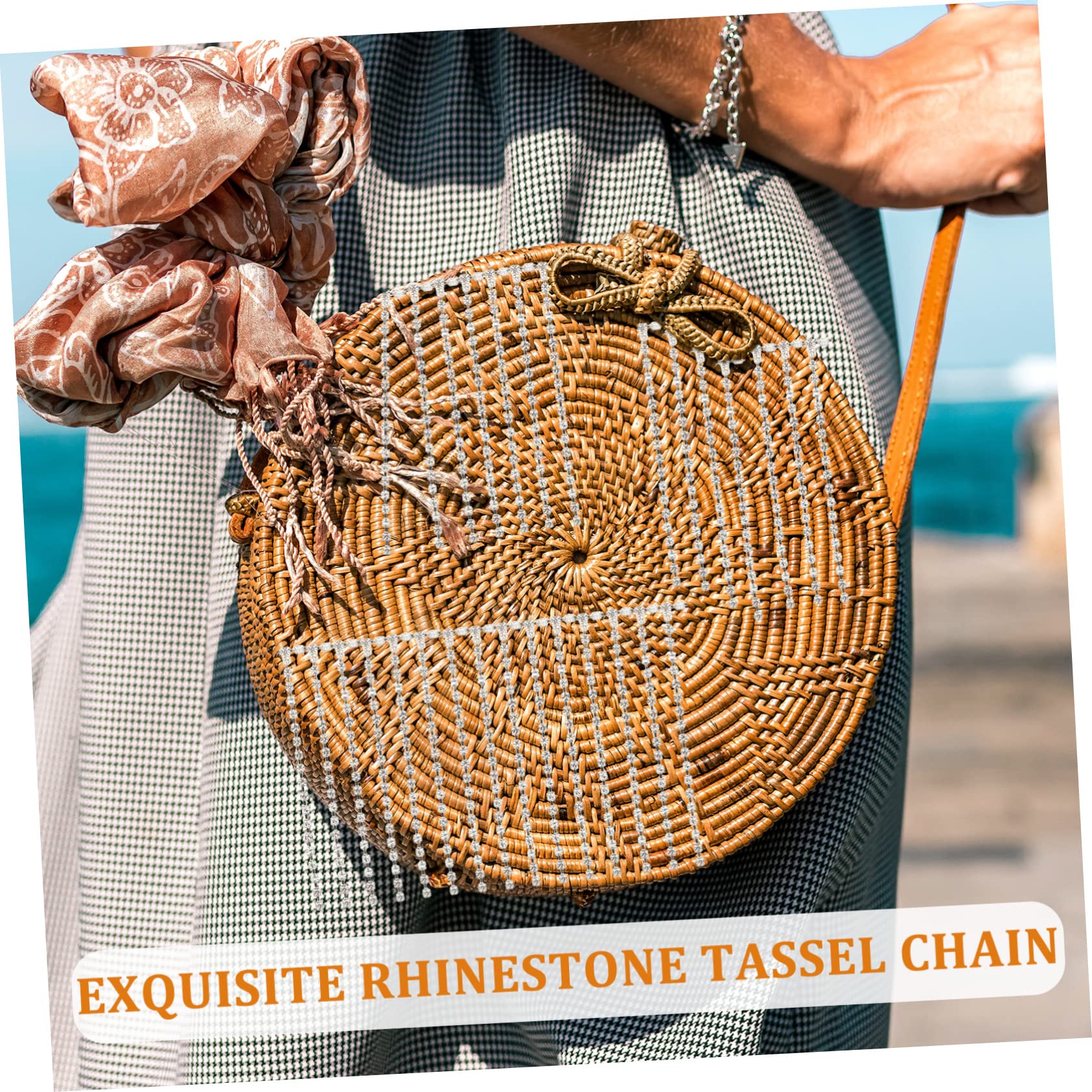 Fransenbesatz, Nähhandwerk, Lange Strass-Quastenkette, DIY-Fransenbesatz, Strass-Näh-Diamantgürtel, Juwelen zum Basteln, Hochzeitsschmuck, dekoratives Kettenaccessoire (wie abgebildet)