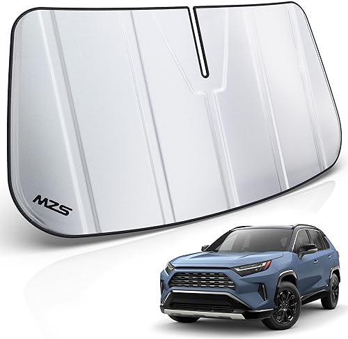 MZS Parasol para parabrisas compatible con RAV4 2019-2026 / RAV4 Prime 2021-2026, parasol plegable para ventana delantera de SUV con bolsa de
