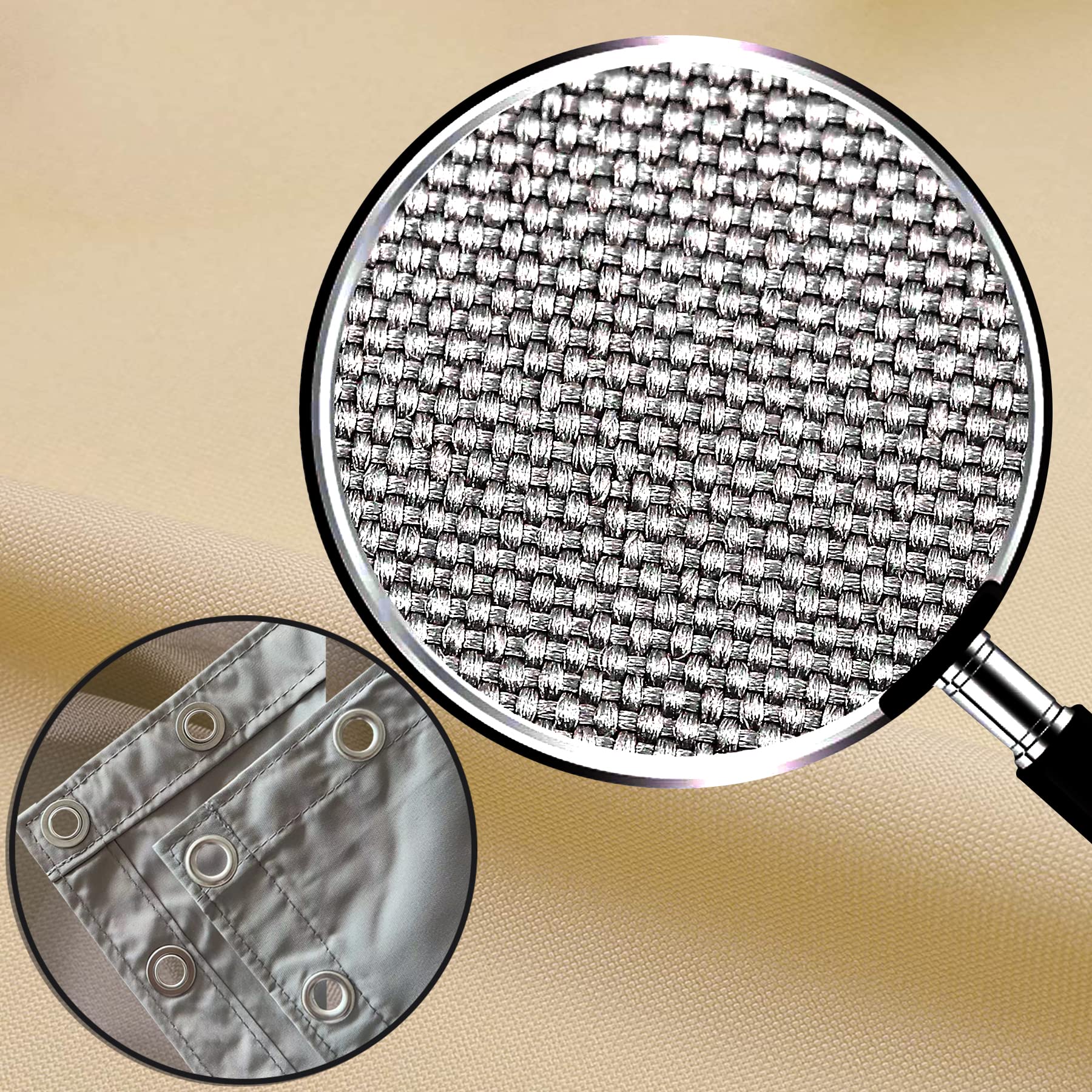 Telo Frangivento Balcone 100x400cm - Oxford Sabbia, 100% Privacy, Con Occhielli E Corde - Foto 8