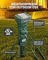 Vista 5 de DEWENWILS Outdoor Power Stake Timer Waterproof, 100FT Range Remote Control Outlet Timer, 6 Grounded Outlets 6FT Cord, Photocell Dusk to Dawn, for