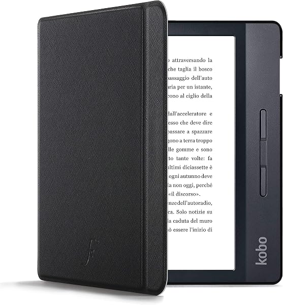 Forefront Cases Funda para Kobo Libra H2O (Modelo: 2019) - Delgado, Ligera y Protectora Funda para Kobo Libra H2O - Smart Auto Sueño Estela Función (Carcasa) - Negro - 1