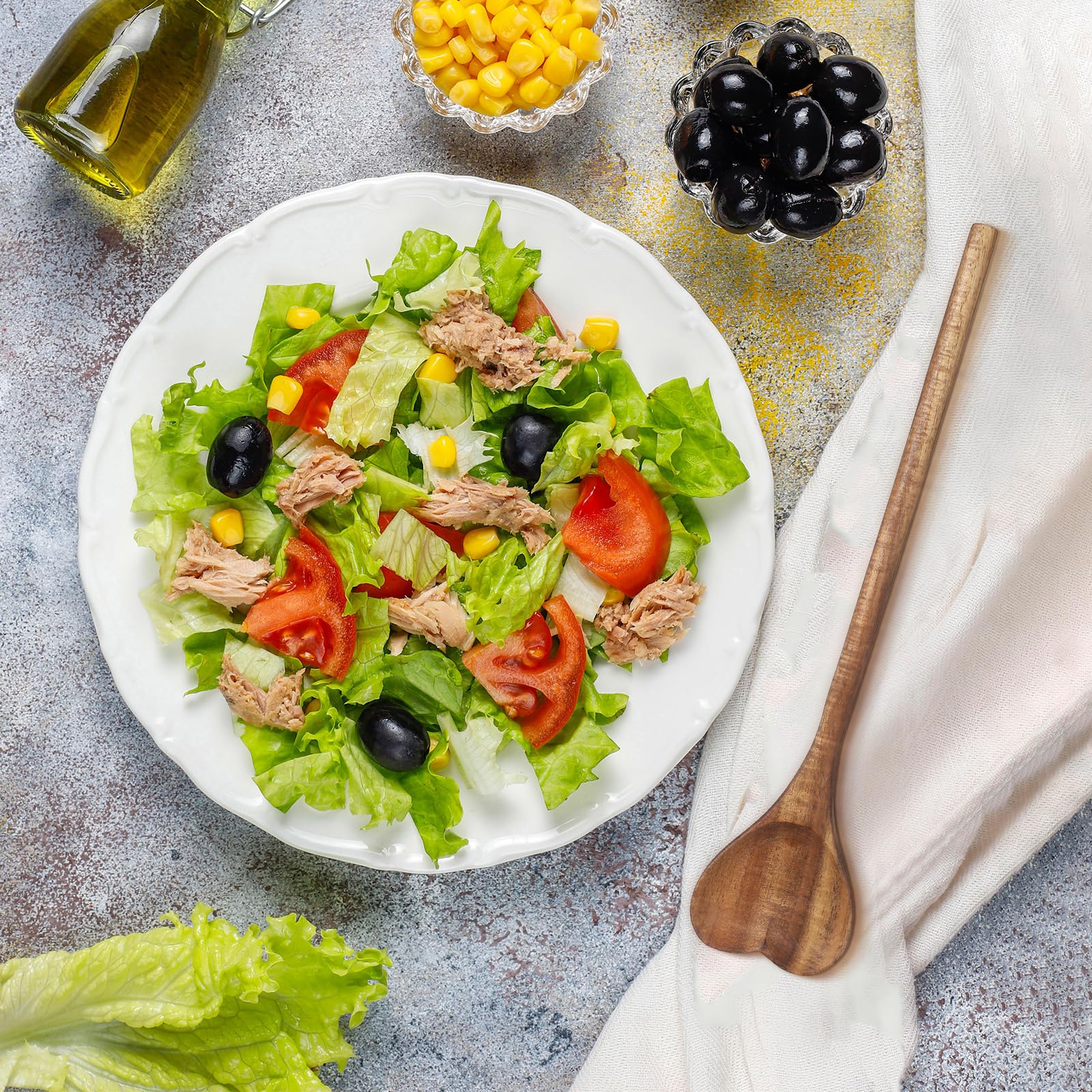 CALLARON Heart Wooden Spoon - 11inch Long Handle Serving Spoon, Love Shape Spoons for Dessert, Soup, Coffee Mixing, Appetizer, Valentine's Day Gift, Wedding Party Decor