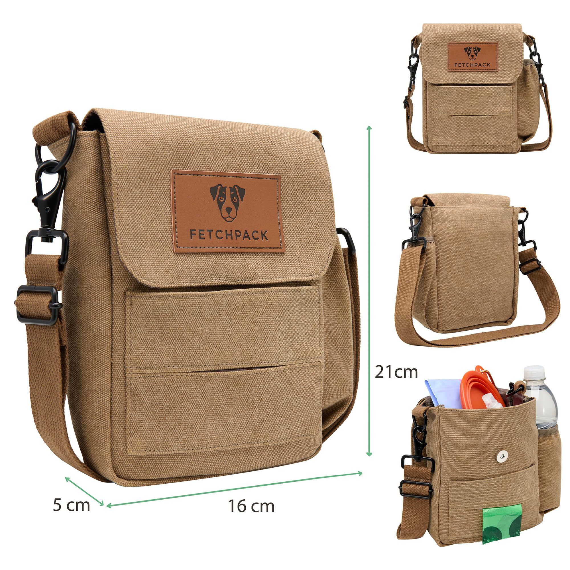 FETCHPACK Dog Walking Bag with Poo Bag Dispenser, Easy Access Dog Treat Pouch for Training, Adjustable Shoulder Strap - Image 2