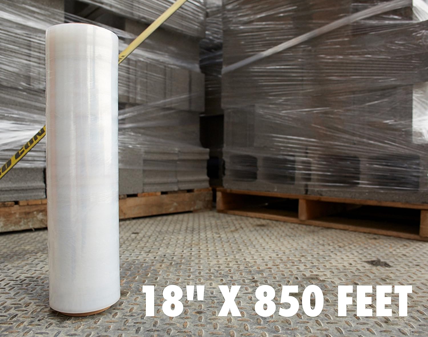 18 Inches X 850 Feet Tough Pallet Shrink Wrap, 80 Gauge Industrial Strength, Commercial Grade Strength Film, Moving & Packing Wrap, For Furniture, Boxes, Pallets (4-Pack)