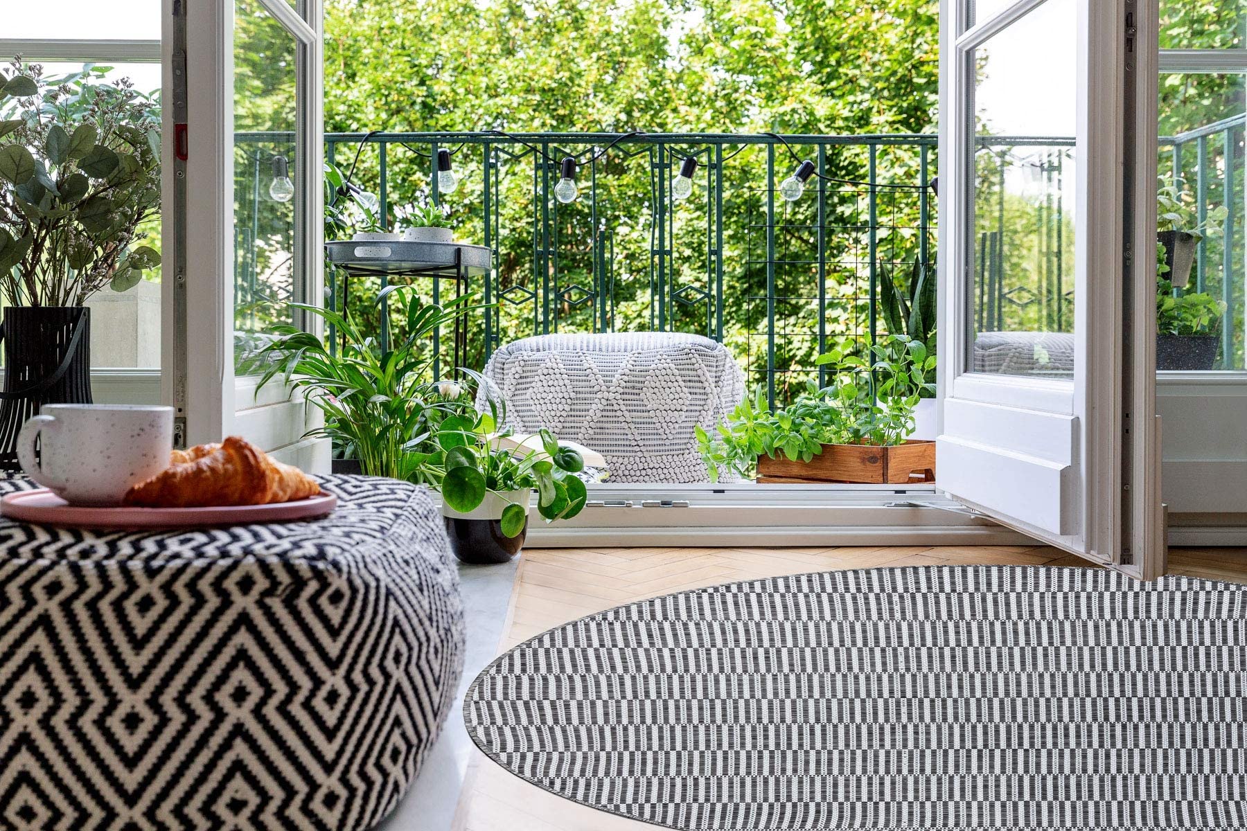 Tapis sisal plat résistant aux intempéries pour terrasse et cuisine 120cm