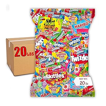 Bulk Candy Variety Pack - 20 lb - Bulk Individually Wrapped Candy- Candies - Trick Or Treat Candies - Piñata Filler Stuffers - Pinata CandyStuffers - Party Favors