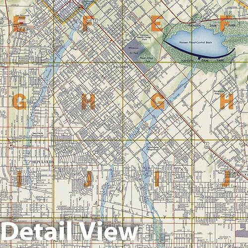 Miniatura 2 de Mapa histórico - Atlas Nacional - Mapa de calle 1956 del valle de San Fernando y sección norte de Los Ángeles. - Arte de pared vintage - 41 x 24