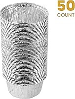 Vista 5 de PLASTICPRO - Tazas desechables de aluminio para magdalenas y muffins de 3.5 pulgadas, moldes para cupcakes de papel de aluminio, aptas