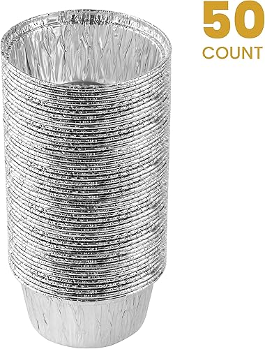 Miniatura 5 de PLASTICPRO Sartenes redondos de aluminio desechables de 8 pulgadas aptas para congelador profundo y horno para hornear cocinar almacenar asar y